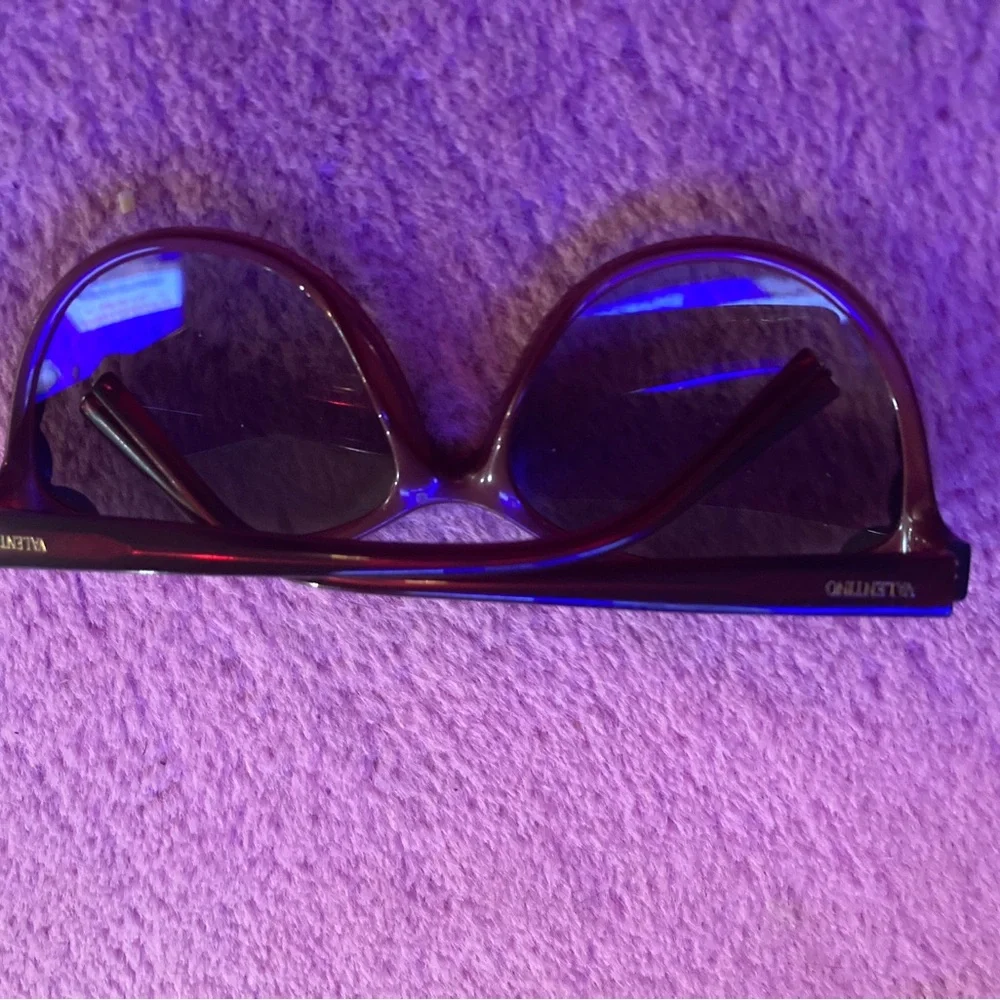 Valentino Dark Red Rounded Cat Eye Women’s Designer Summer Sunglasses